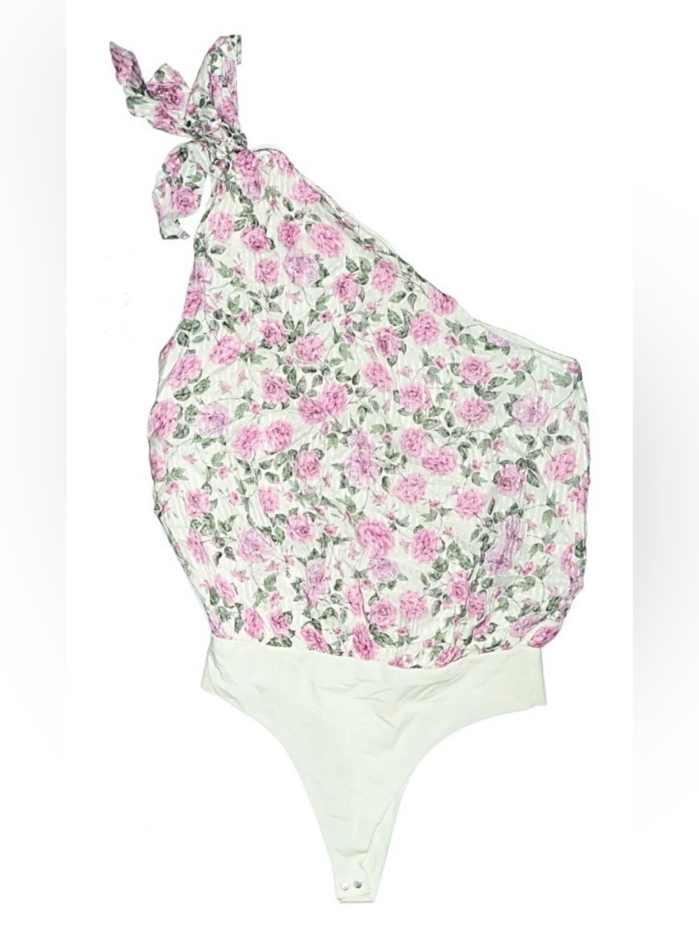 Cami NYC Floral One-Shoulder Silk Bodysuit Sz.S